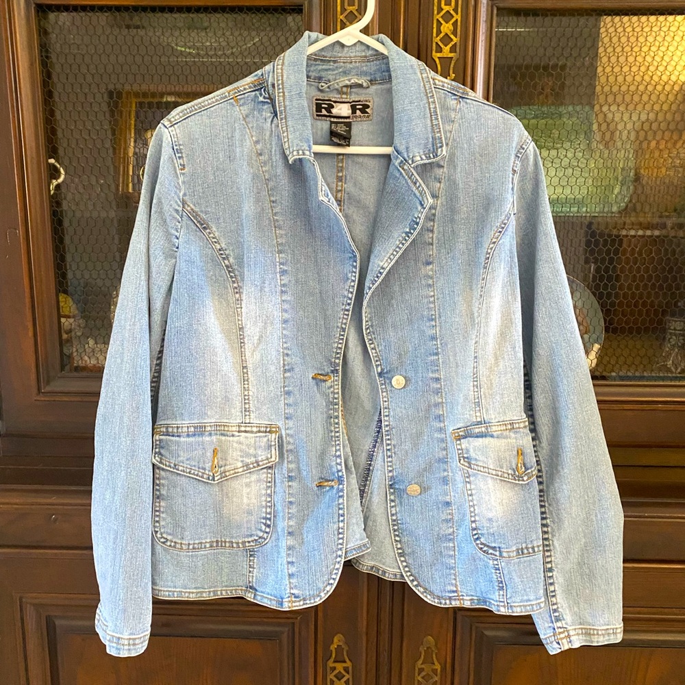 Jean jacket size L worn look